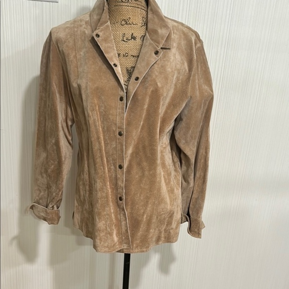 Live a Little Light Tan  Suede Overshirt/ Jacket